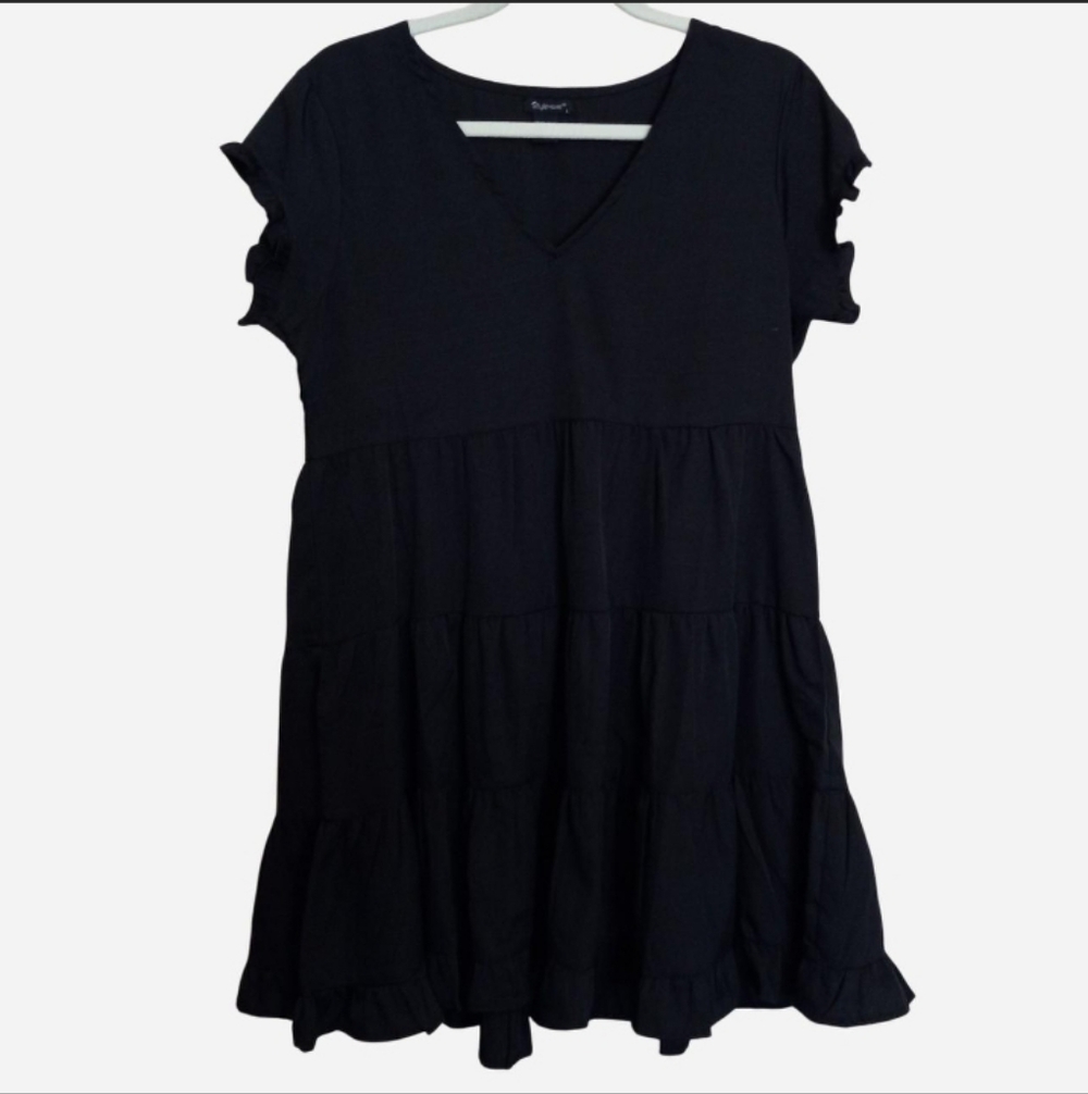 Style House Whimsy Goth Coquette Ruffle Tiered Dress